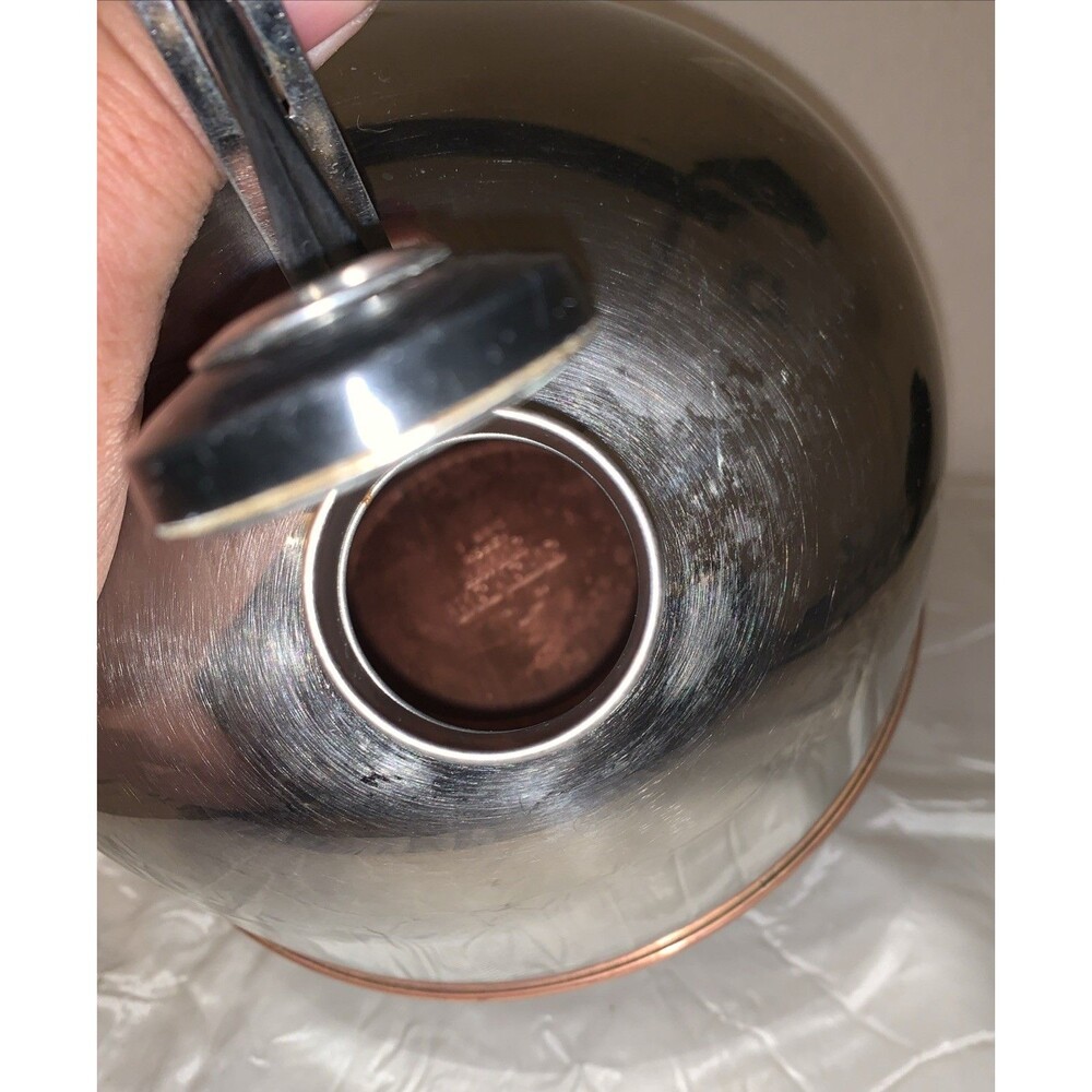 Vintage Paul Revere Copper Bottom Whistling Tea pot Kettle - Picture 5 of 7